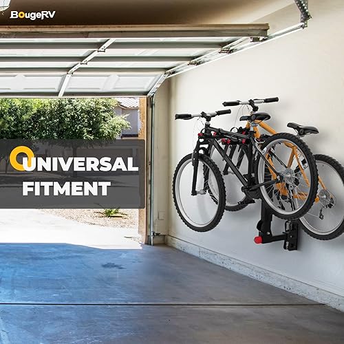 Miniatura 9 de BougeRV Soporte de pared para enganche, receptor ajustable de 1.25 pulgadas2 pulgadas, soporte de bicicleta resistente de 300 libras y