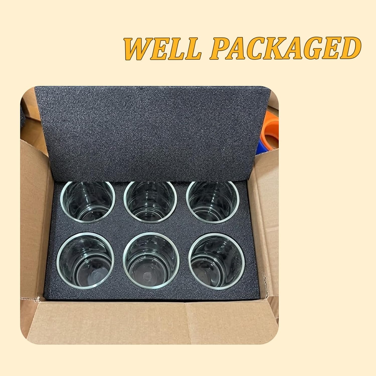 17 OZ Drinking Glasses Set of 6，Thick Wall Highball Glass