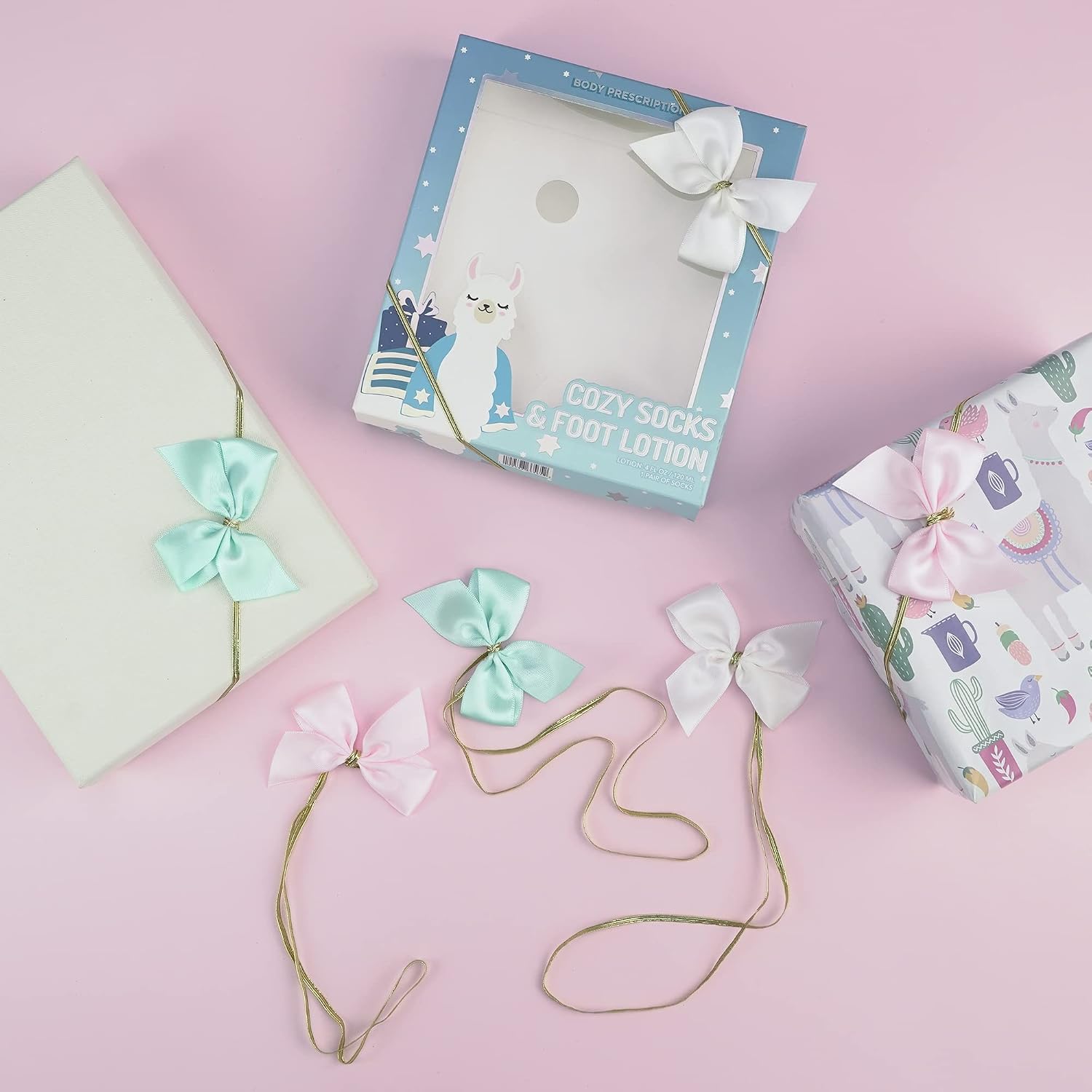 AIMUDI Stretch Loops with Pre Tied Satin Bows 10", Light Pink Elastic Gift Bows Stretch Bows for Gift Wrapping Stretch Cord with Bow Elastic Ribbon for Gift Boxes Party Favors (24 Pack) image 4