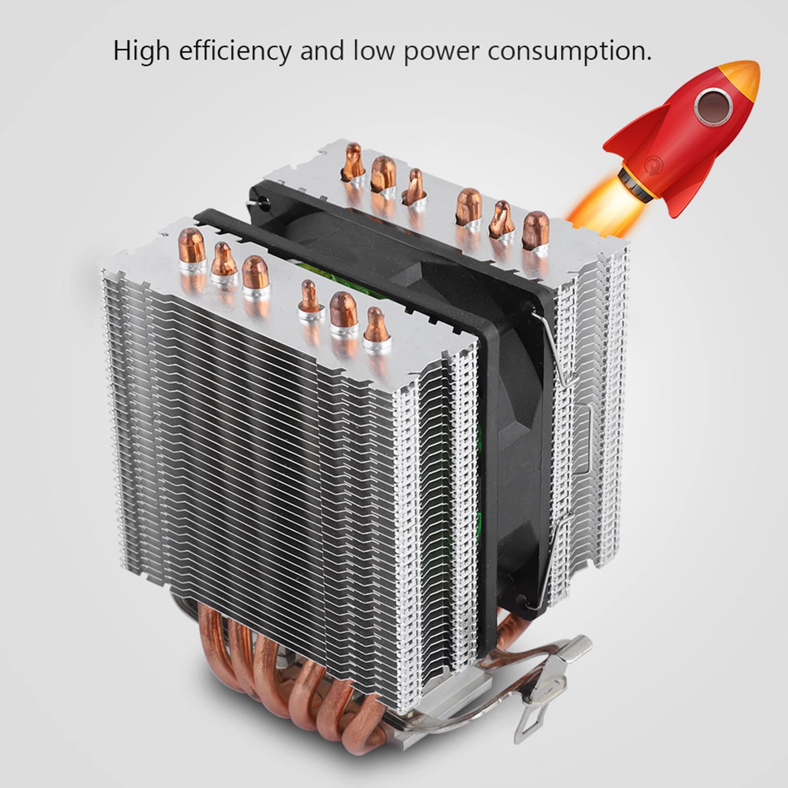 ANGGREK Dissipatore CPU per Computer con 6 di Calore, Dissipatore di Calore con Ventola di Raffreddamento Ad Alta Efficienza per Processori LGA 1156 1155 1150 775