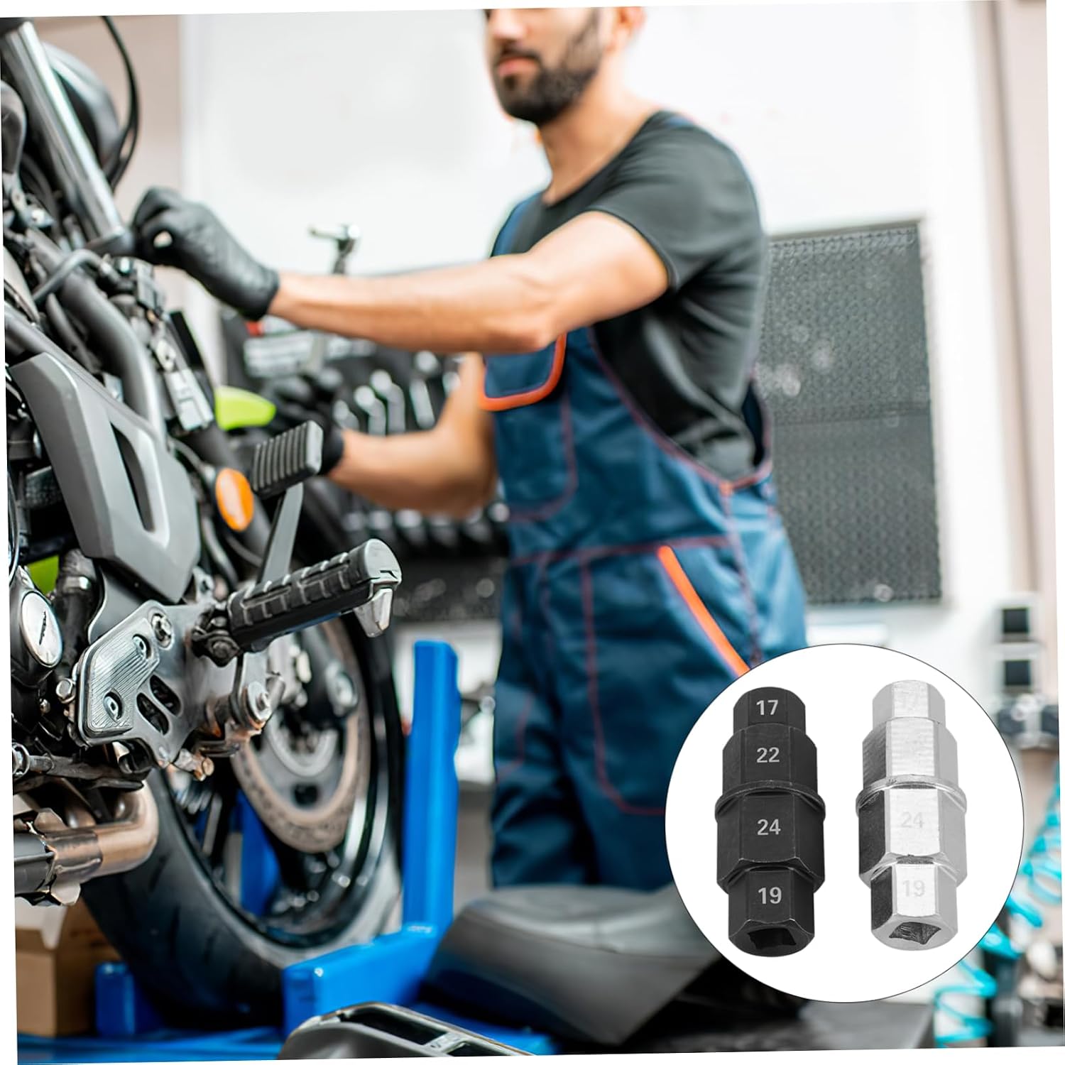 Motorcycle Axle Tool Axle Removal Tool Universal Socket Adapter for Front Wheel Easy to Use for All Brands