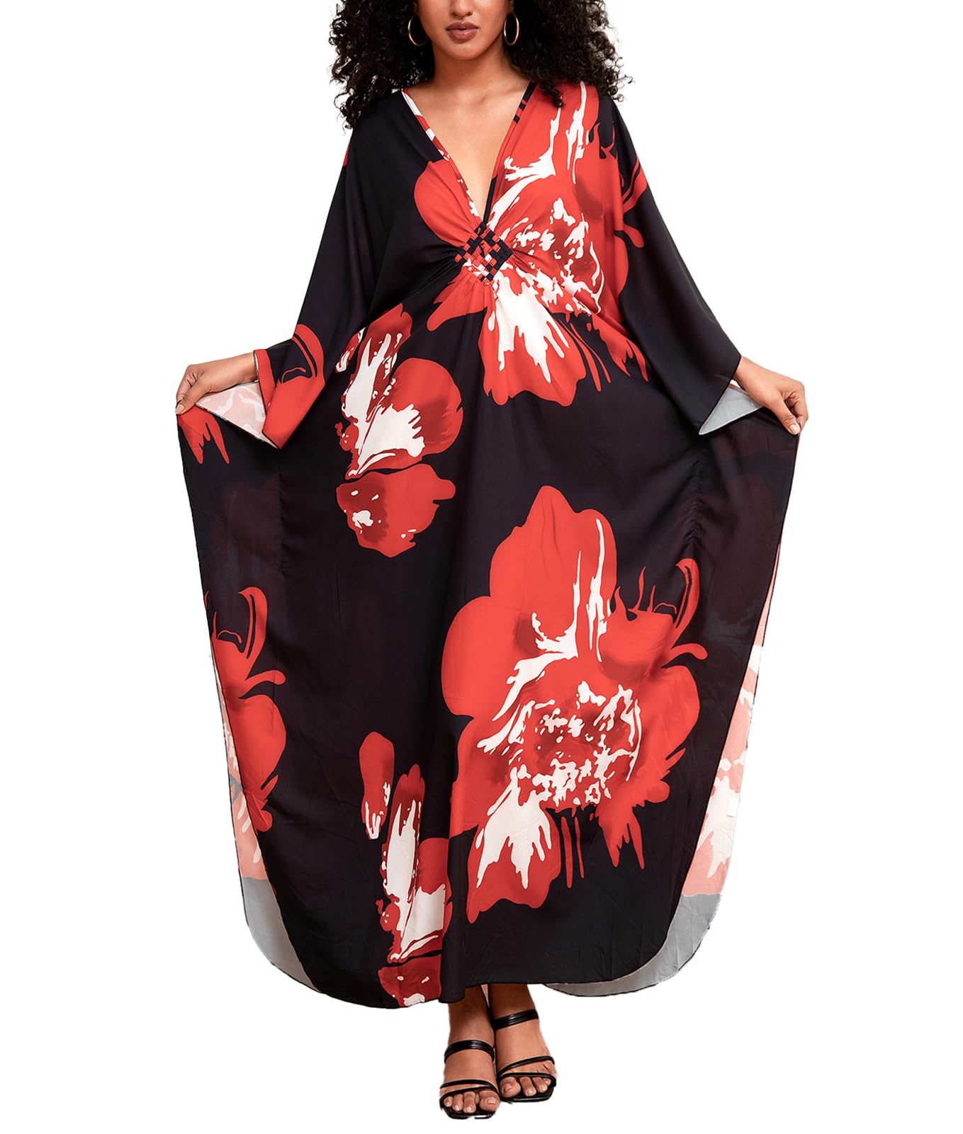 sunforyou Kaftan Dresses for Women Stylish Caftans Plus Size Beach Cover up Soft Loungewear