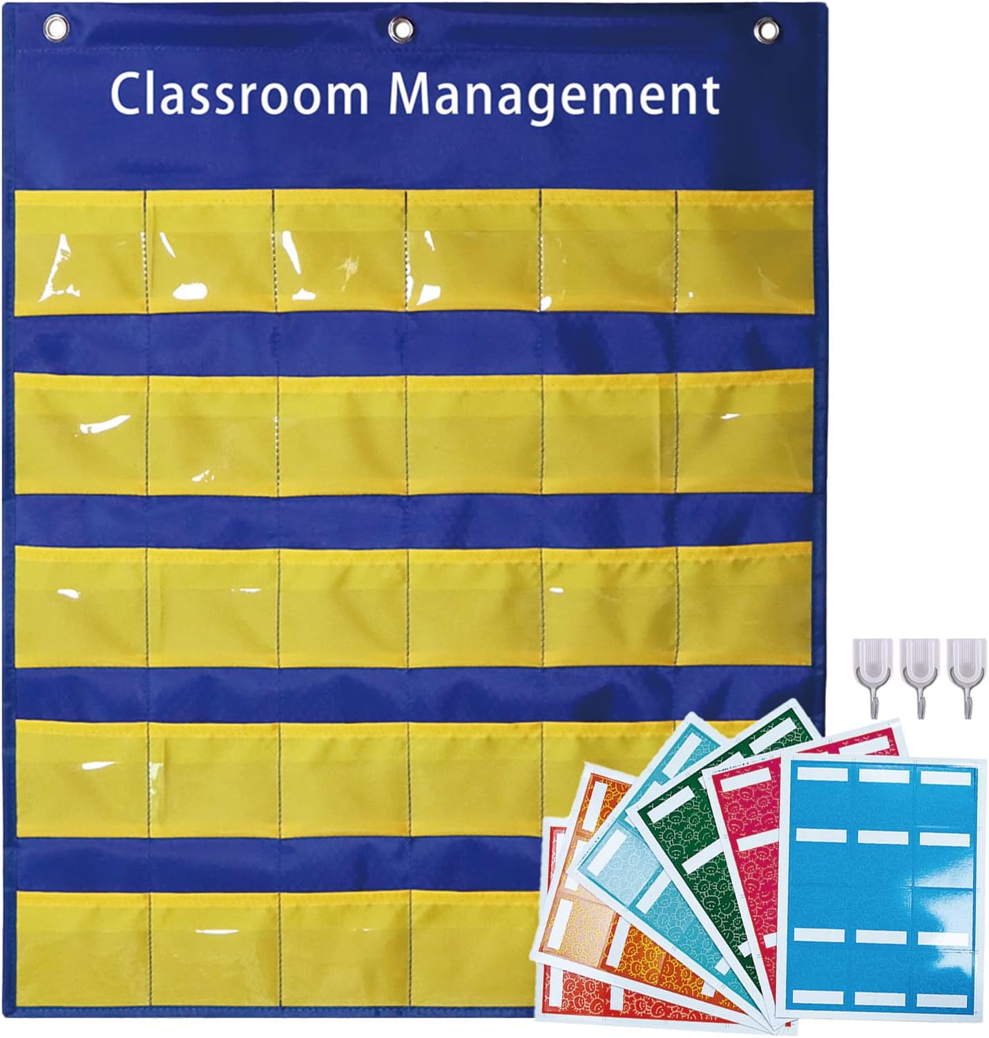 Classroom Management Pocket Chart for Preschool Wall Organization, Behavior Chart for Class Attendance Chores, Back to School Teacher Teaching Supplies