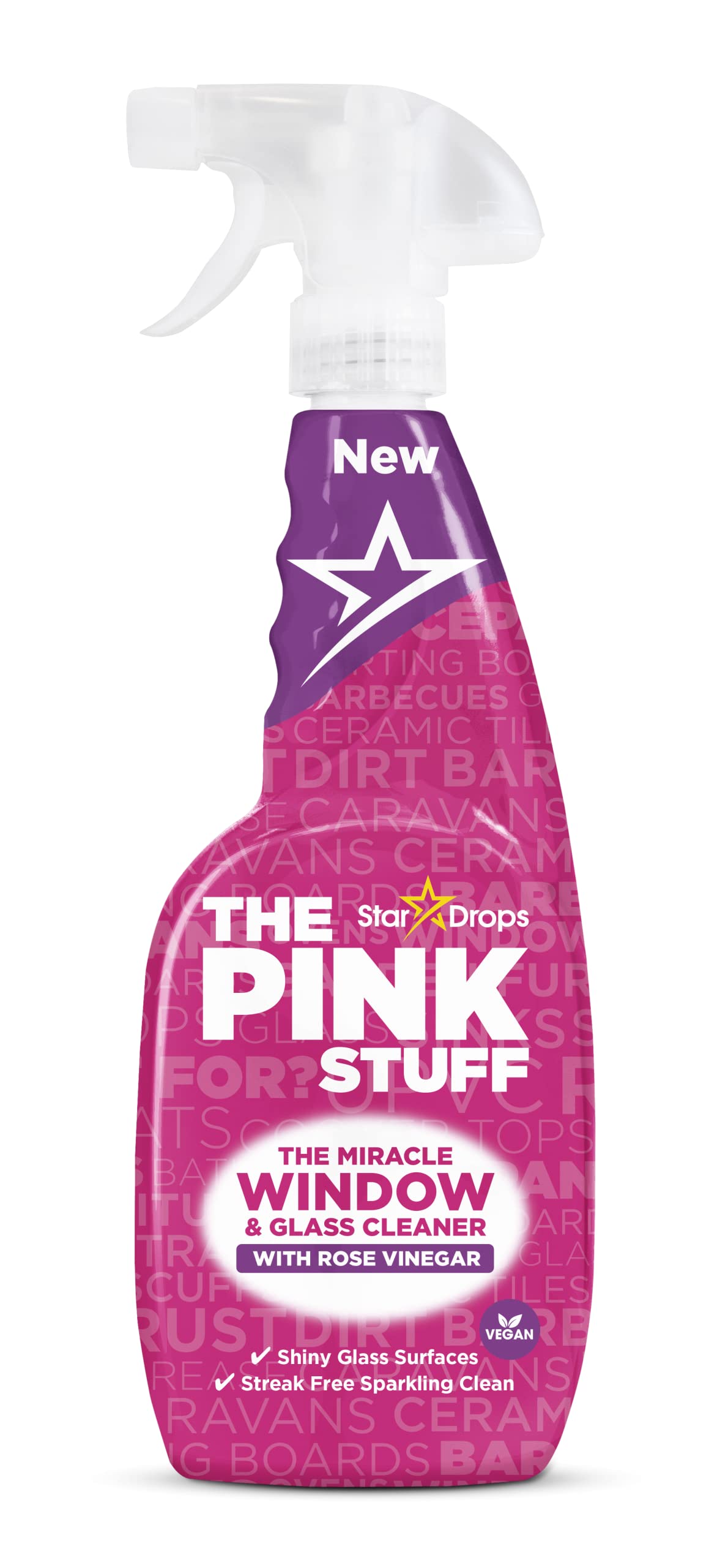 12er Pack - Stardrops Pink Stuff Fenster- und Glasreiniger mit Rosenessig - 750ml