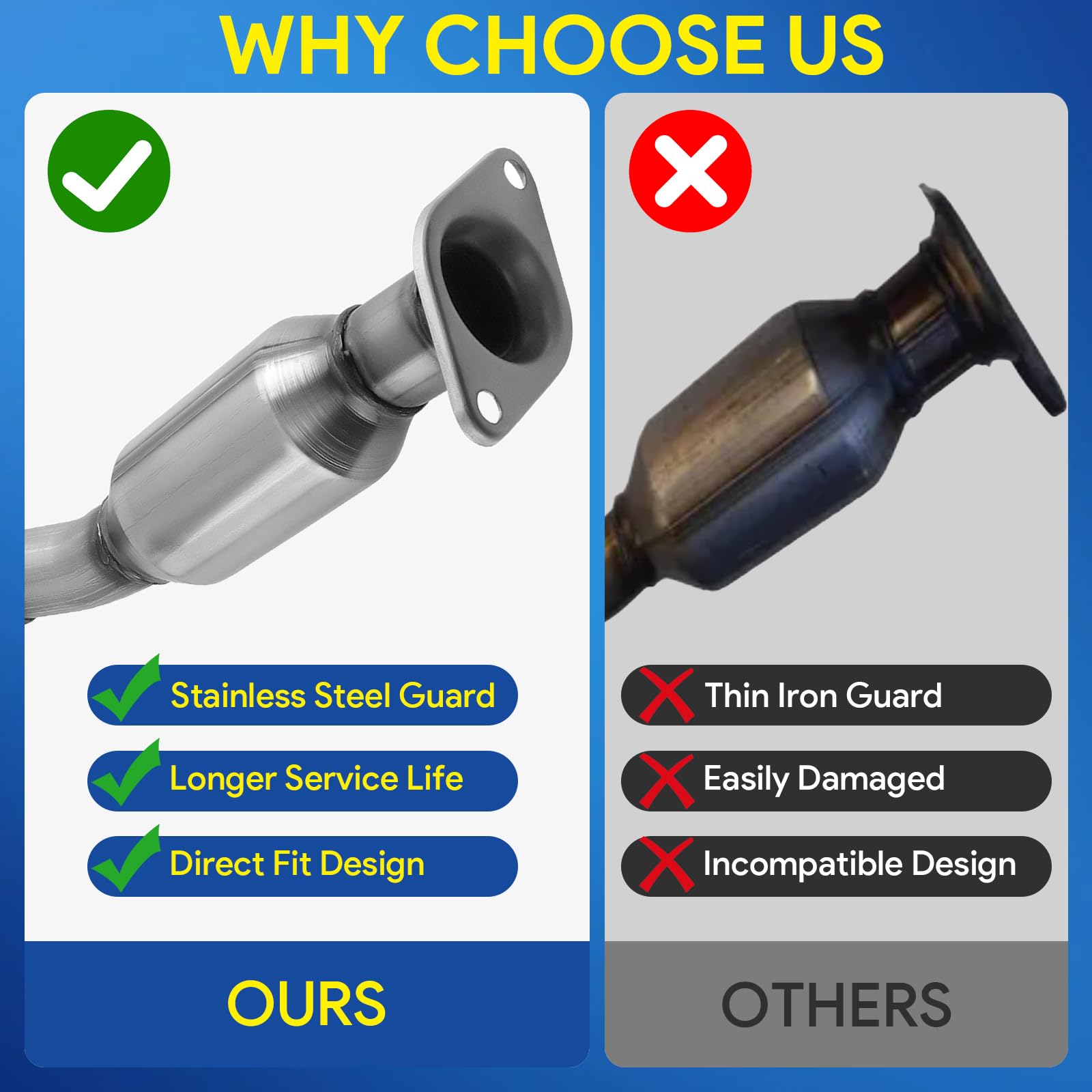 Lilvduybz Stainless Steel Direct-Fit Catalytic Converter Compatible with Toyota Corolla 2009-2013, Matrix and Pontiac Vibe 1.8L Models, Straight-through Catalytic Converter - 5