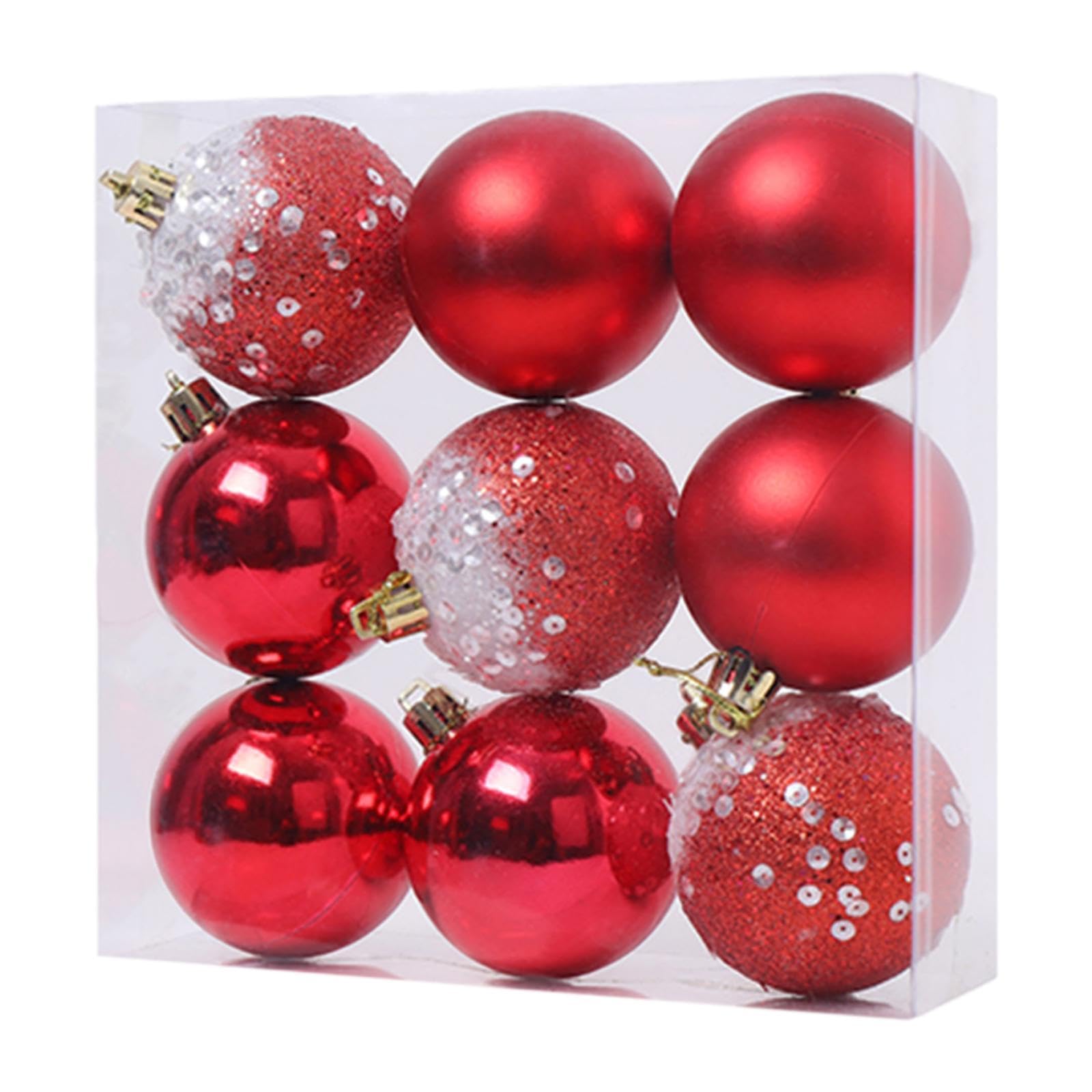 Boules de Noël en PVC Rouge Kit Loisirs Créatifs et Décoration Intérieure avec Boîte
