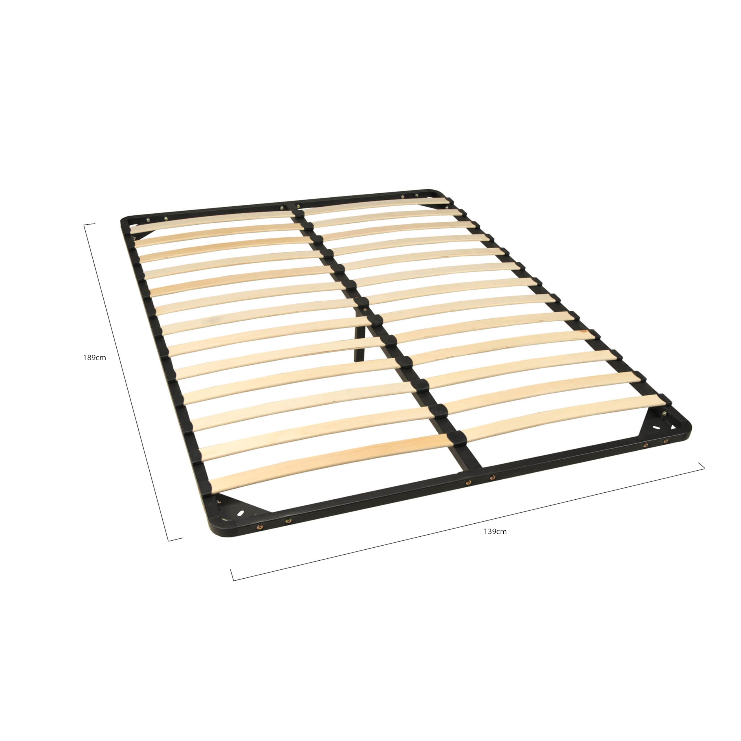WEBER INDUSTRIES Sommier Métal RENO 140x190 cm + 1 Pied Amovible/Noir
