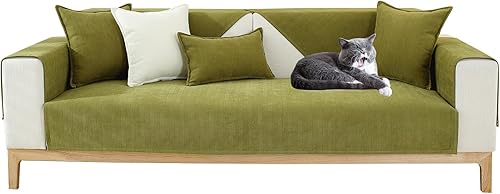 Miniatura 9 de LiveGo Funda de sofá de chenilla suave de color sólido a rayas con textura de tejido seccional, fundas lavables antideslizantes para sofá para