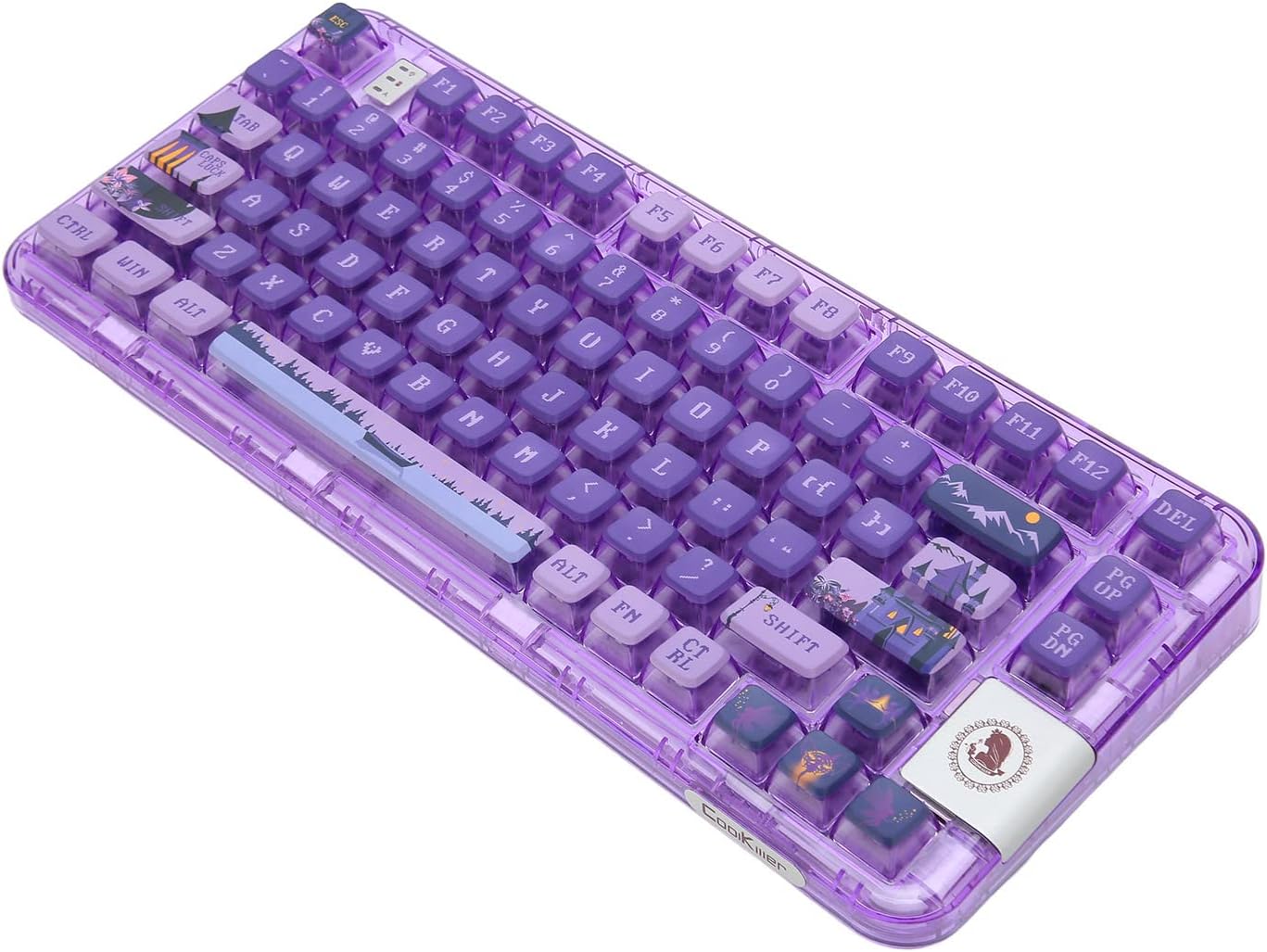 Teclado mecánico, teclado de PC morado, modos triples, 80 teclas para ...