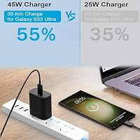 BIUBOTY 45W USB-C gyors töltő Samsung Galaxy S23 S22 Ultra Tab S7 S8 kábellel 6