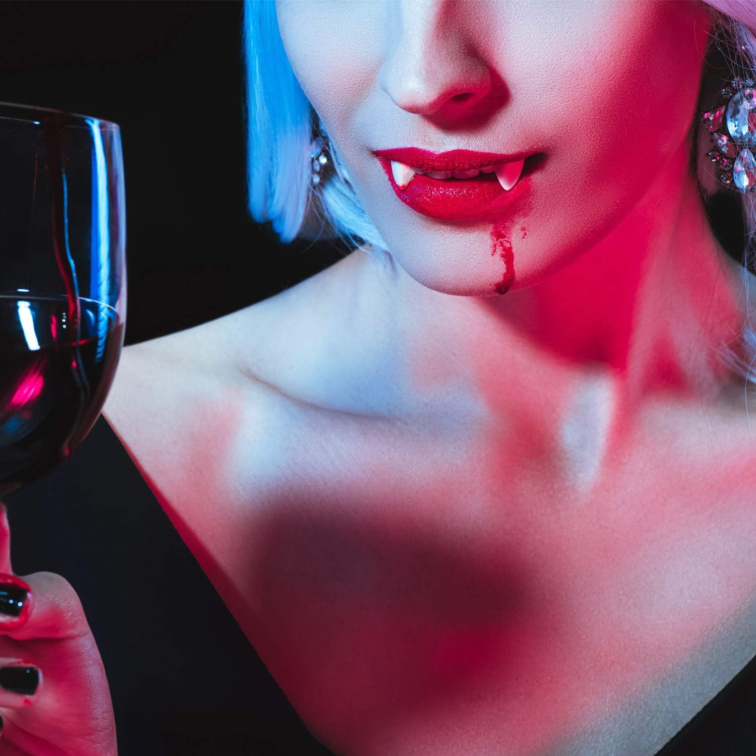 Buy 32 Pairs Vampire Teeth Custom Fangs Dentures with 1 Tube Teeth