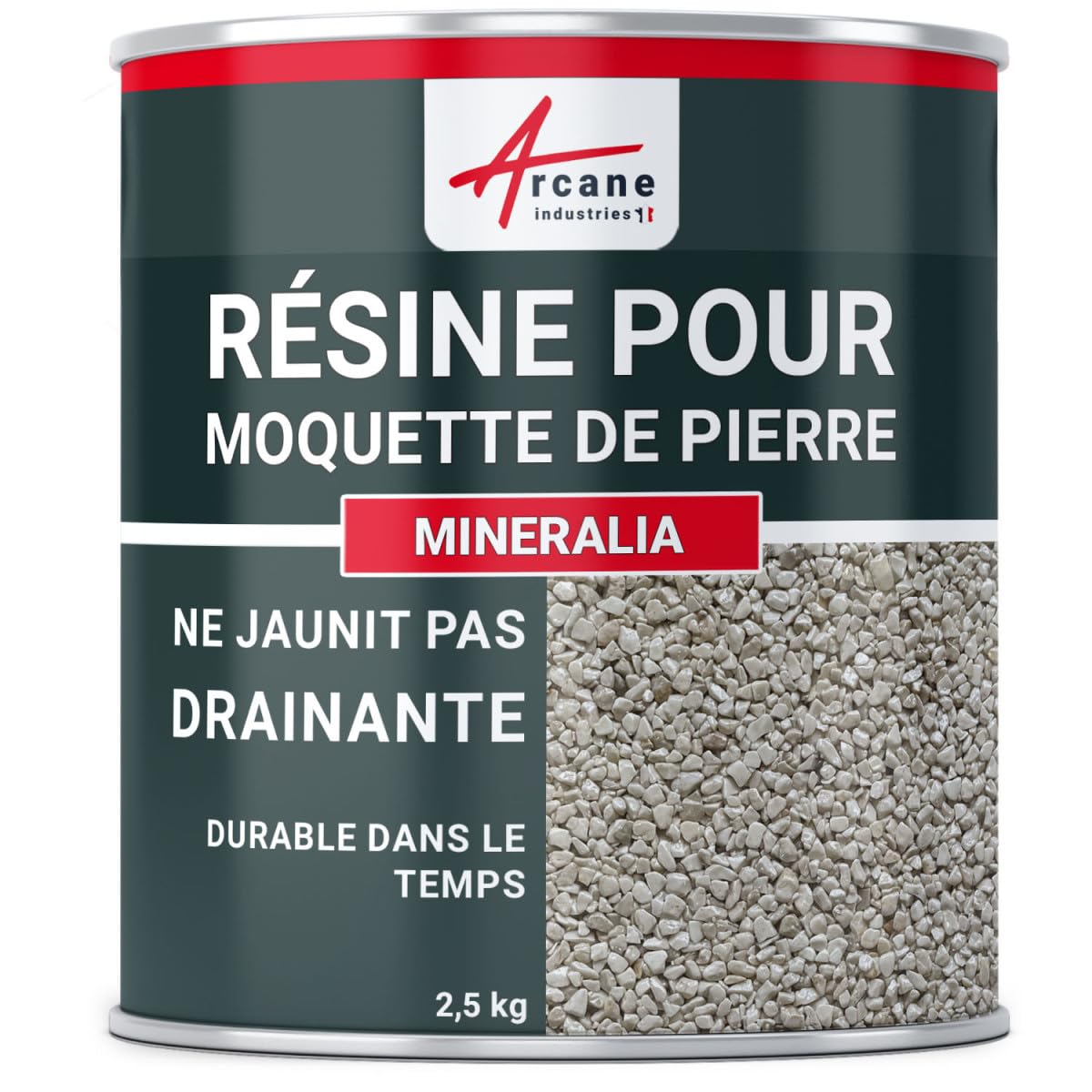 Résine moquette de pierre PU UV 2.5kg pour terrasse extérieure durable Arcane