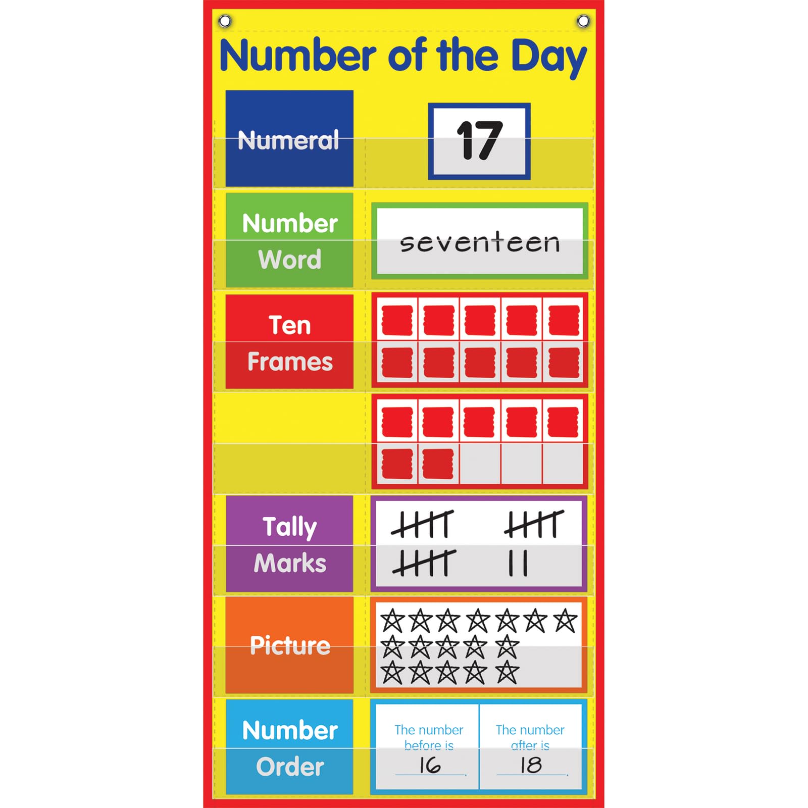 Really Good Stuff Number of The Day Space-Saver Pocket Chart(tm)