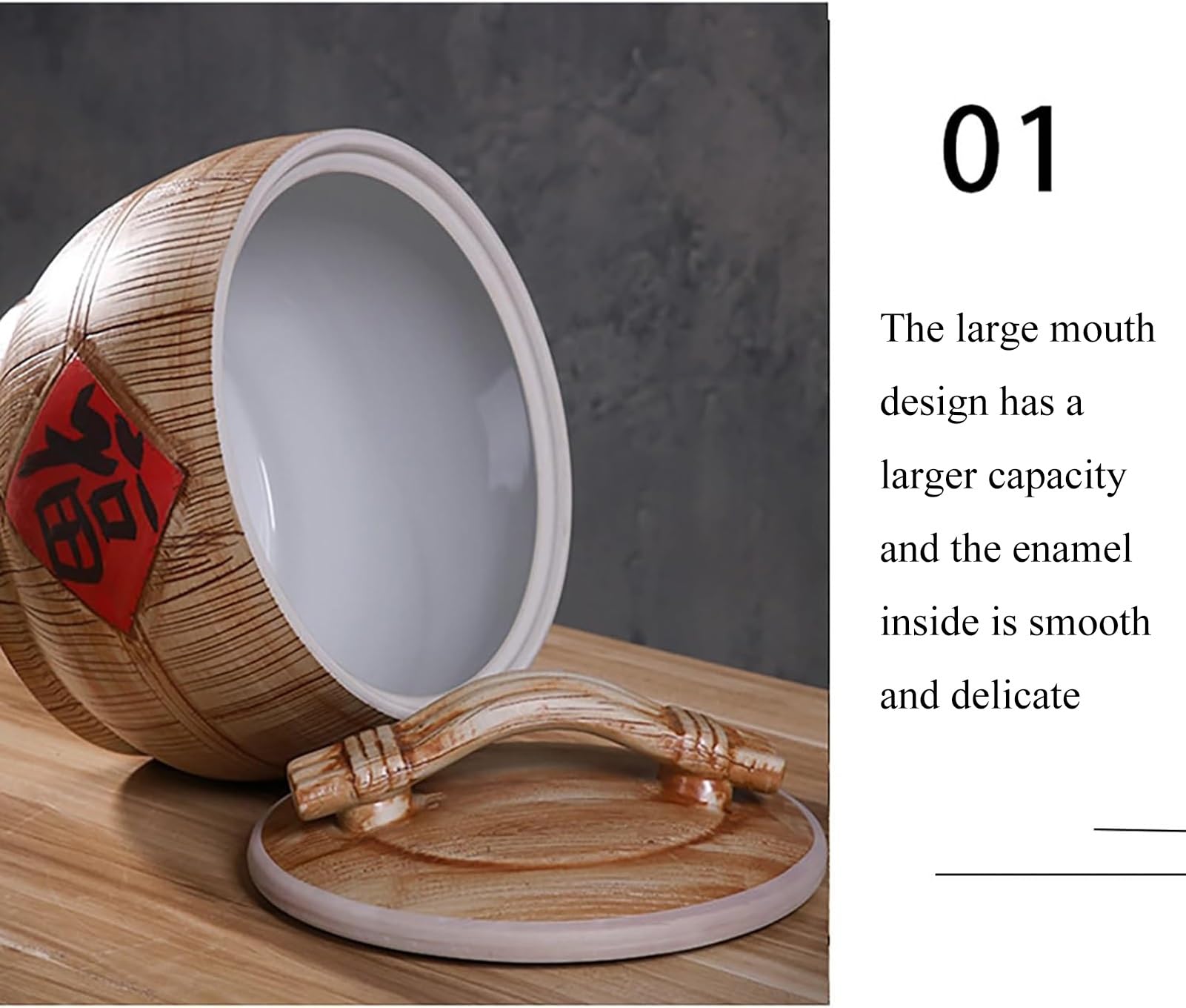 Recipientes Altos Para Almacenar Alimentos, ANCHOS Y PROFUNDOS, Recipientes Herméticos Para Almacenar Alimentos En La Despensa De La Cocina, Recipientes De Cerámica Decorativos Chinos, Para Cereales(3