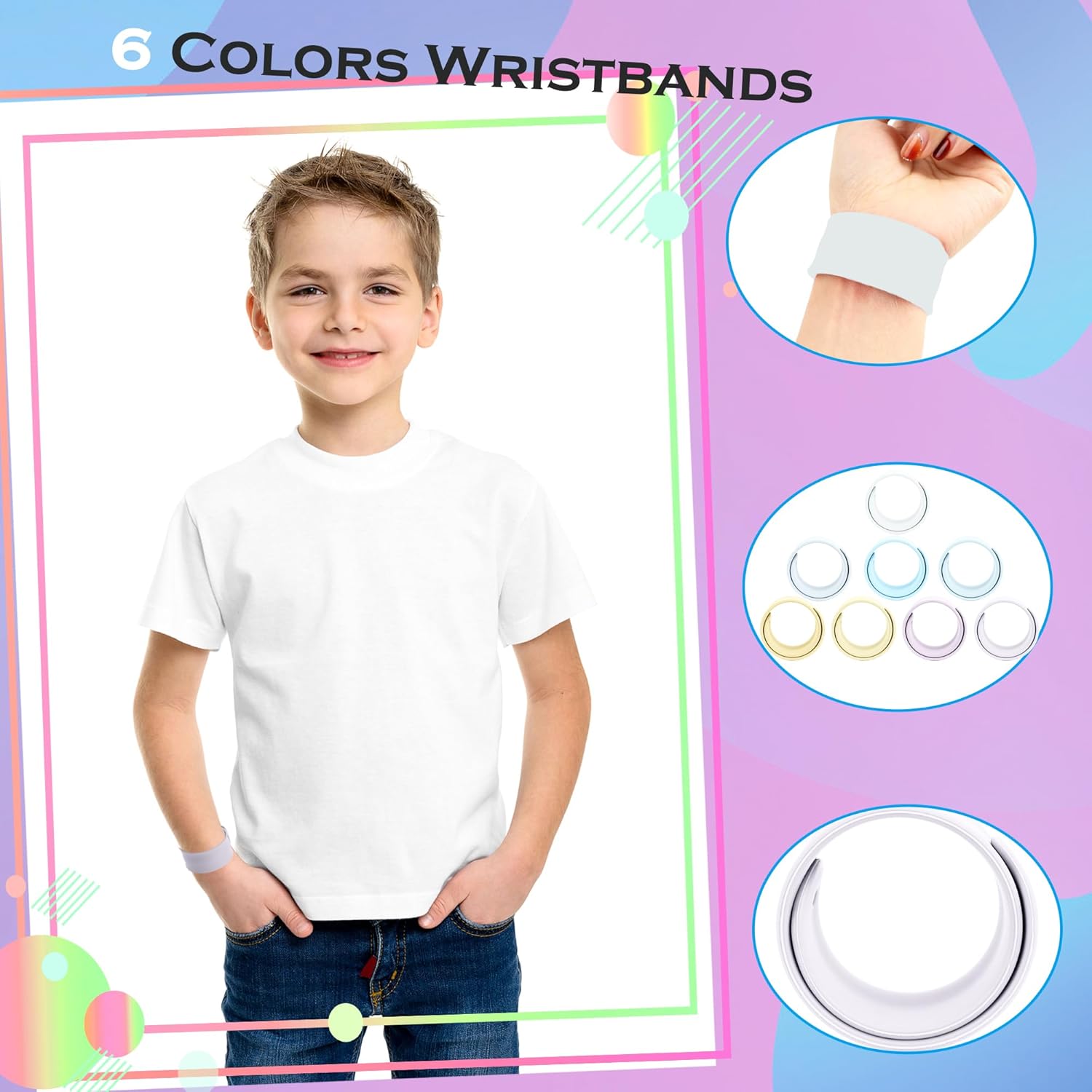 48 Pcs Silicone Slap Bracelets Bulk Colorful Snap Bracelets Soft Slap Bands Wristband for Adult Goodie Bag Fillers Craft Classroom Rewards, 8 Colors