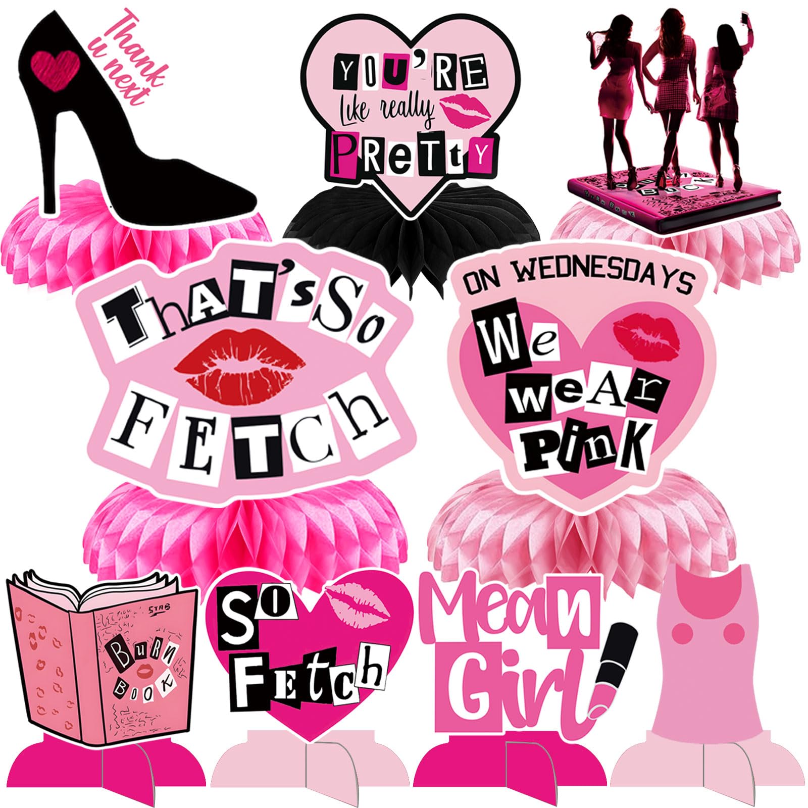 Pink Girls Centerpieces for Table Popular Girl Party Table Decorations Burn Book Pink Girls Birthday Decorations