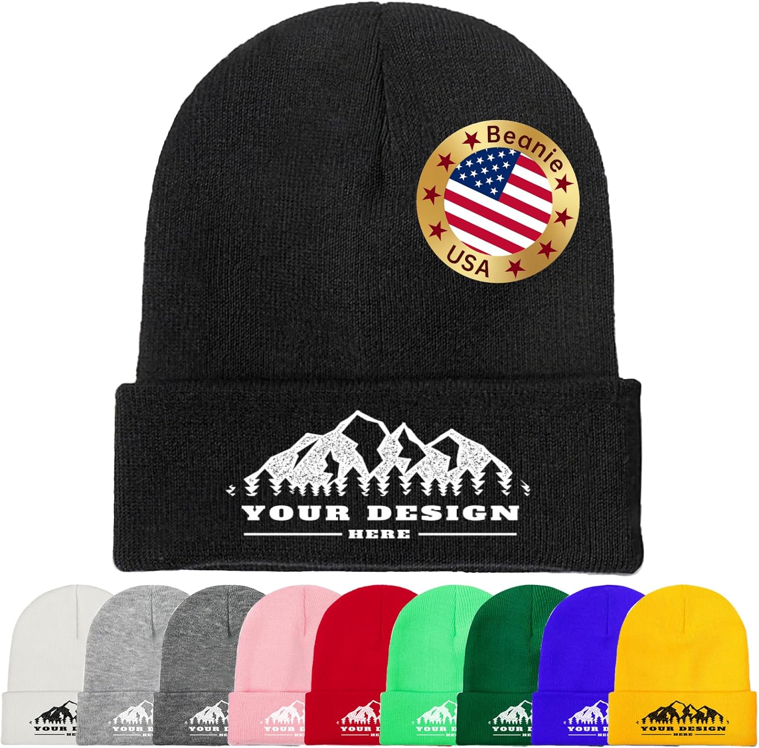 Bulk Custom Beanie - Personalized Beanie Aldult Custom Logo Beanies Personalized Winter Hat Customized Beanies