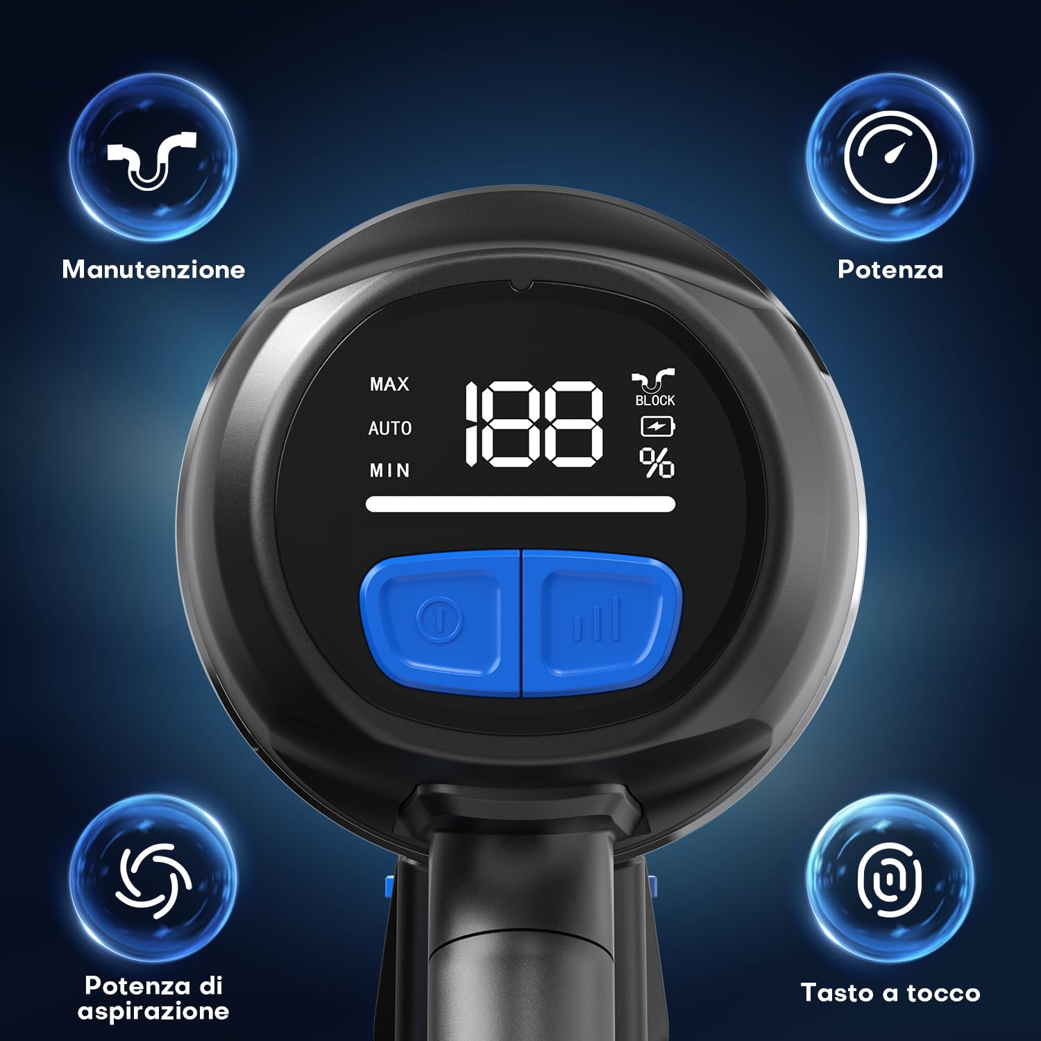 Leyvone Aspirabriciole Senza Fili, 500W/50kPa/50min, Sistema di Filtrazione a 7 Stadi, Sensore Automatico di Polvere, Motore Potenziato a Lunga Durata