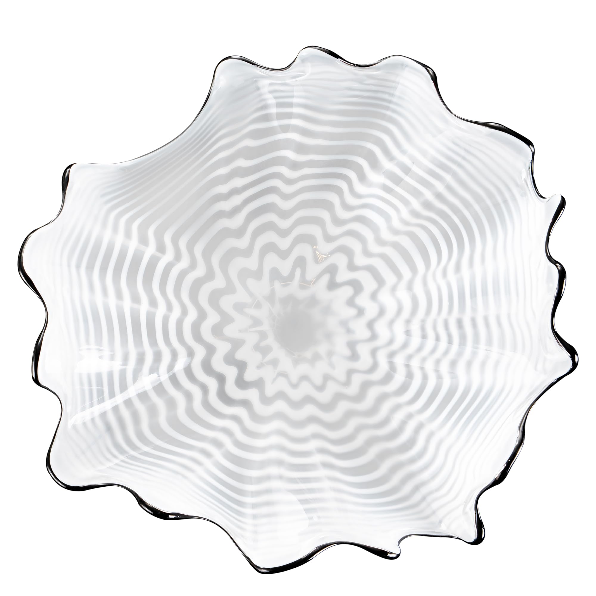 Sculpture murale Murano en verre soufflé blanc faite main pour un salon d'exception