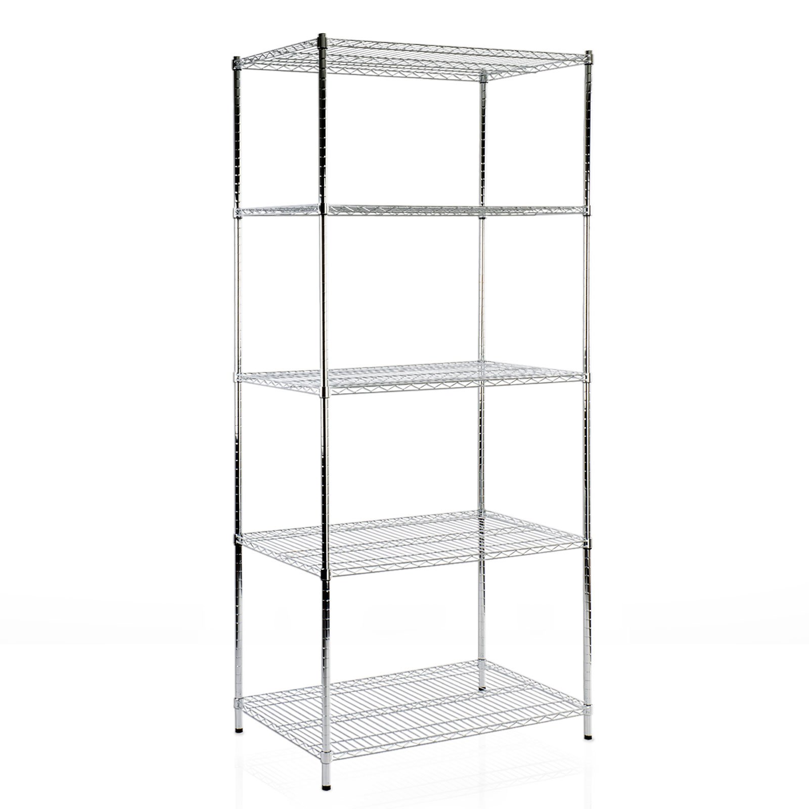 casa pura Wire Mesh Shelf - Shelving Unit | Stainless Steel Storage Rack for Office, Kitchen & Garage | Adjustable Shelving | 5 Tier - 90x45x200cm |