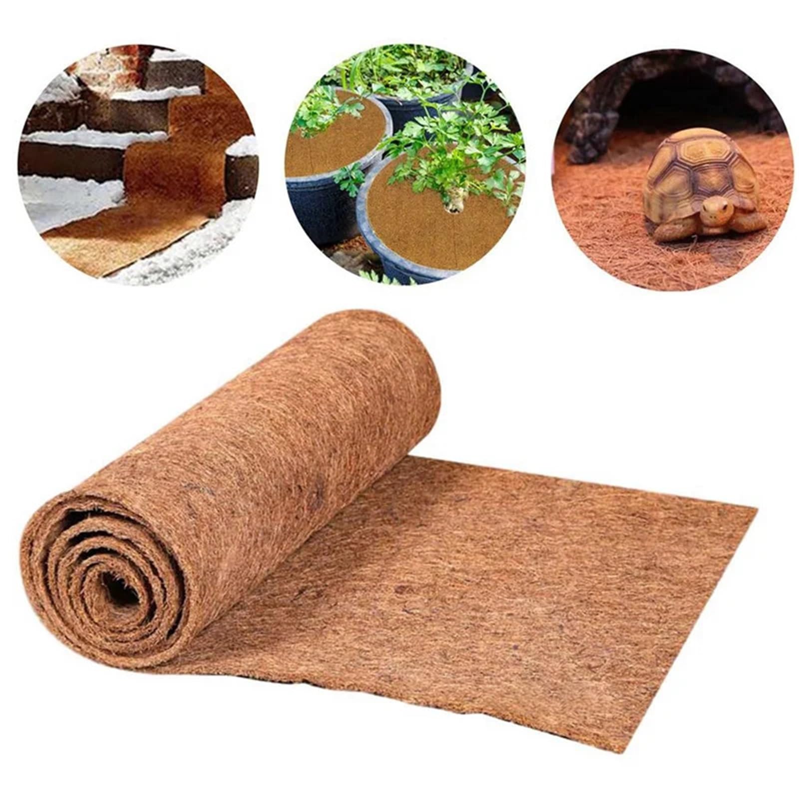 Kokosmatte 5er-Rolle (0,5 m x 1 m) Blumentopfmatte aus Kokospalmenholz for Wandampeln und Gartenbedarf