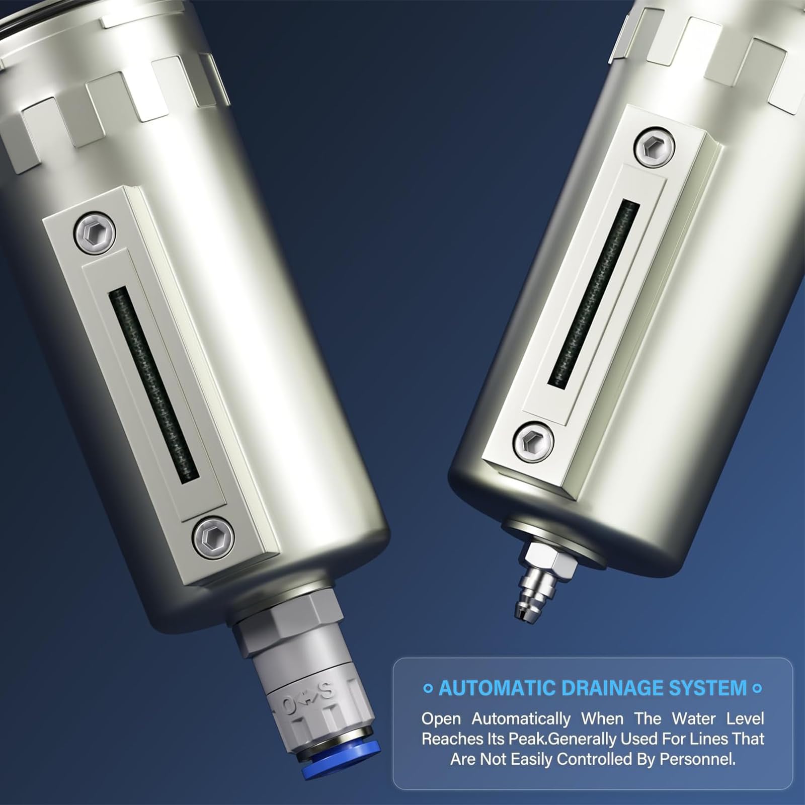 TAILONZ PNEUMATIC 0-1.6MPA 1/2 Inch BSP Sistema Industrial de Secado de Aire de Tres Etapas, Filtro de Partículas, Filtro Coalescente, Secador Desecante y Regulador de Aire (Drenaje Automático)