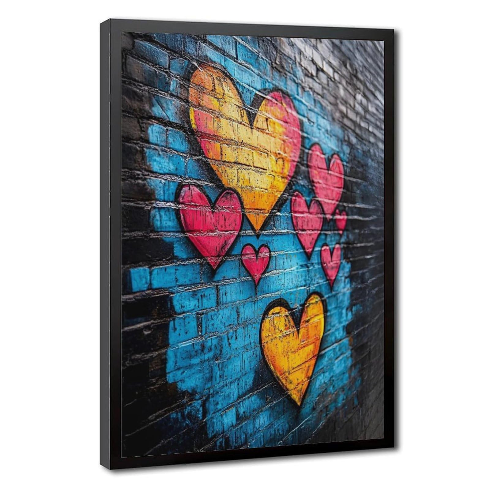 Bareronor Hearts Graffiti Canvas Poster for Dorm Room Decor Gift