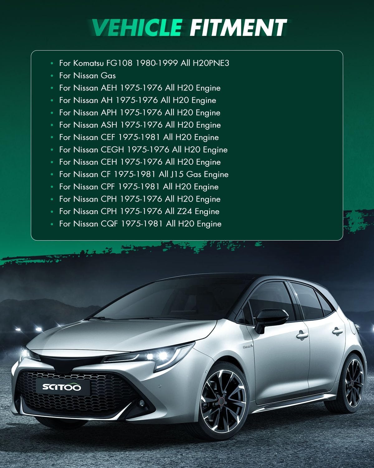 SCITOO Starter Motor 16794 18060 for Nissan PGF 1976-1981 All H20 Engine for TCM Equipment FCG20N 2000-2002 All H20 Engine for TCM Equipment FG25N 1985-2002 All A15 Engine12V 0.9kW CW 8 Tooth