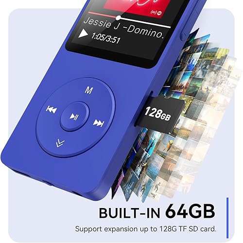 Miniatura 5 de AGPTEK Reproductor MP3 A02 con Bluetooth 5.3, pantalla de 1.8 pulgadas, reproductor de música portátil con altavoz, radio FM, grabadora de voz,
