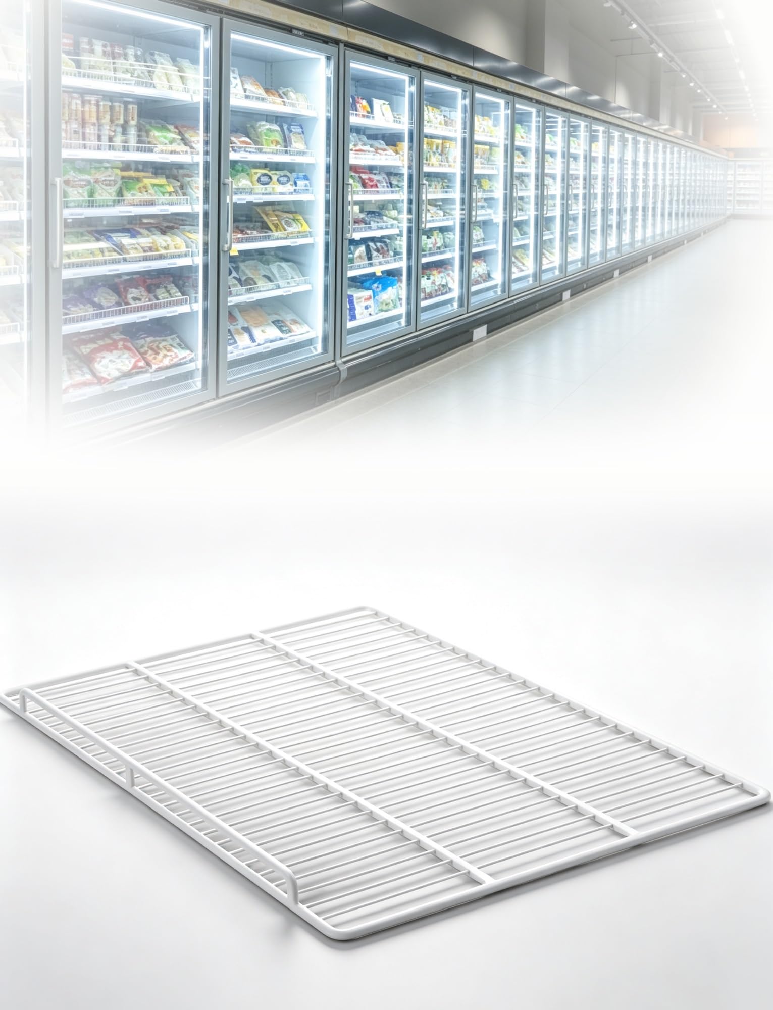 Estante Rejilla Frigorífico Acero, Organizador Congelador Apilable | Diseño Abierto Con Rejilla Y Borde Elevado for Organizar Alimentos Y Bebidas En Frío(57x53cm/22.4x20.9in)