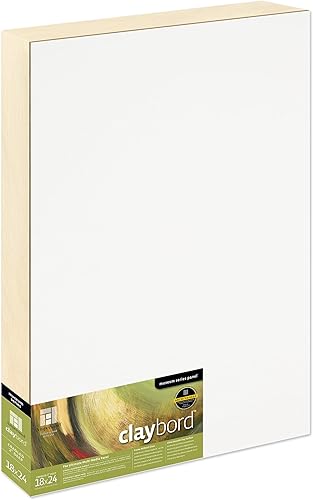 Miniatura 111 de Ampersand Art Supply Panel de pintura de madera: Serie Museo Claybord, 6 "x 6", 3/4 "Perfil acunado Perfil con cuna de 3/4