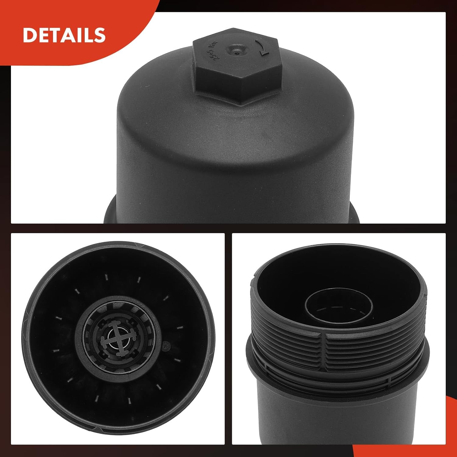 A-Premium Oil Filter Housing Cap Assembly Compatible with Land Rover Range Rover 2016-2020, Range Rover Sport 2016-2019, Discovery 2017-2020, 3.0L, Oil Filter Housing Cover, Replace# LR013147