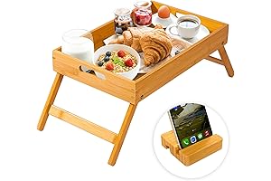 Bellsall Small Portable Bed TV Tray Table with Folding Legs