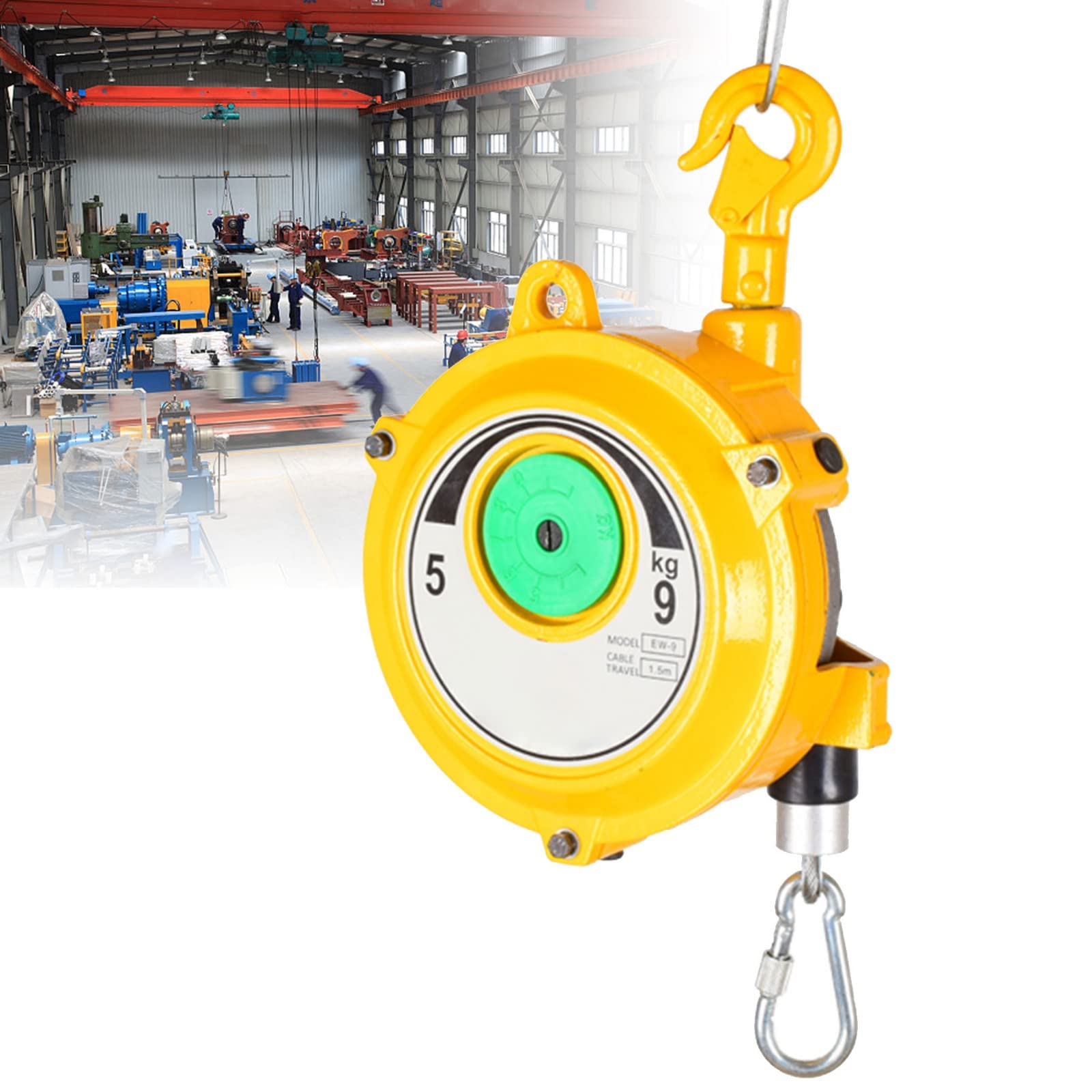 Einstellbarer Federzug Balancer, Einziehbar Federzug mit Manueller Verstellung, Spring Balancer Werkzeugaufnahme für Fixieren und Aufhängen Von Werkzeugen(Size:5-9kg)