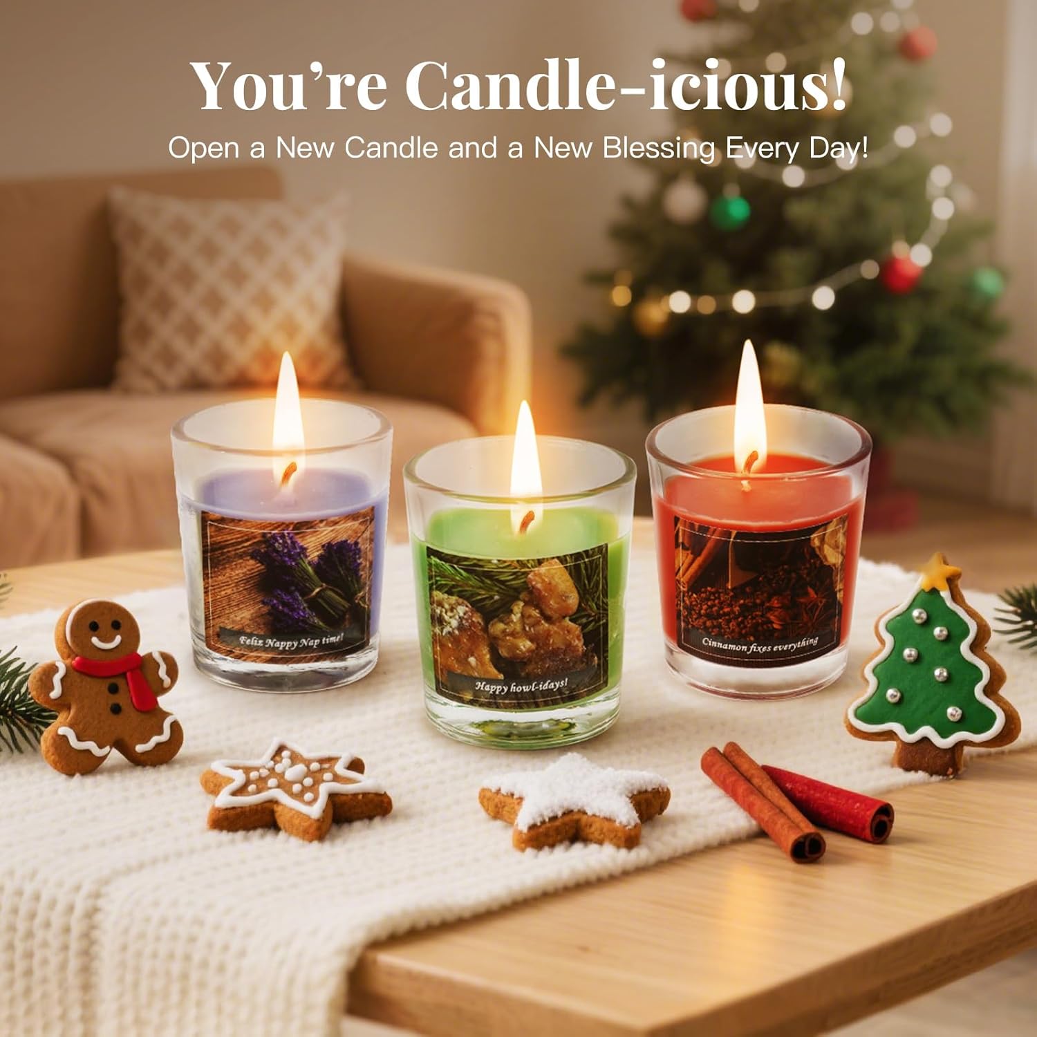 Christmas Candle Advent Calendar 2025 24 Days Scented Tumbler Candle Countdown to Xmas Natural Soy Wax Christmas Gifts for Adult Women and Men Season & Holiday Gifting