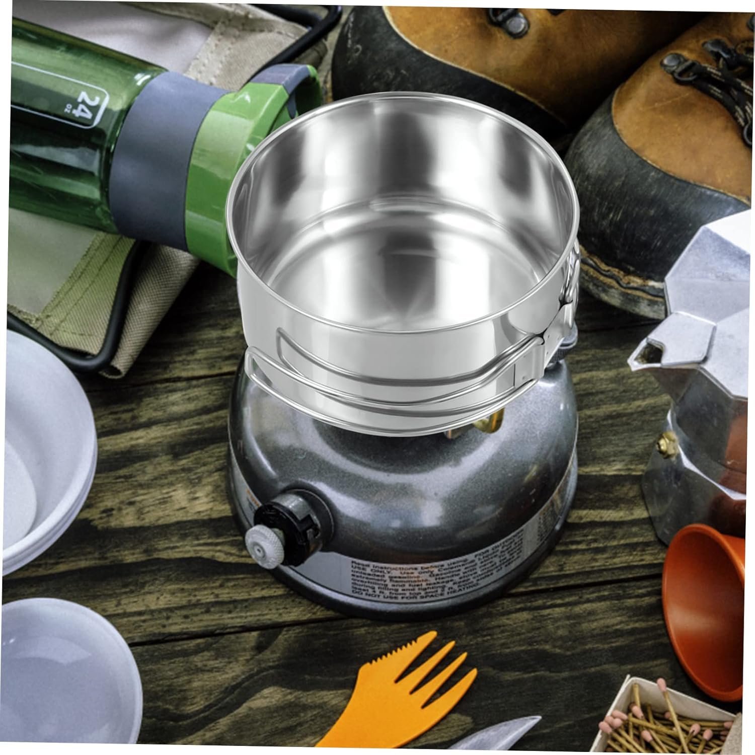 Stainless Steel Cooking Utensils Camping Pans Kit Outdoor Portable Camping Cooking Utensils Stackable