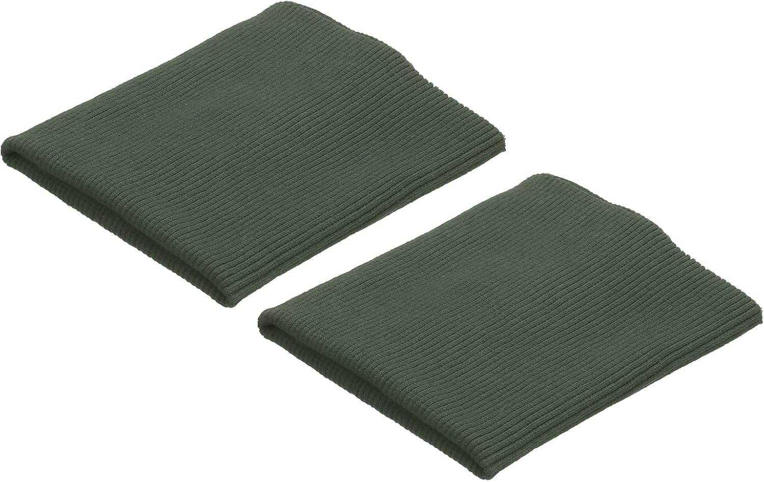 MECCANIXITY Elastic Cuffs Ribbed Trims 4" x 3.5" Cotton Fabric Knit Rib Stretch Tape Cuff Sleeve Waistband for Sewing, Army Green 1 Pair