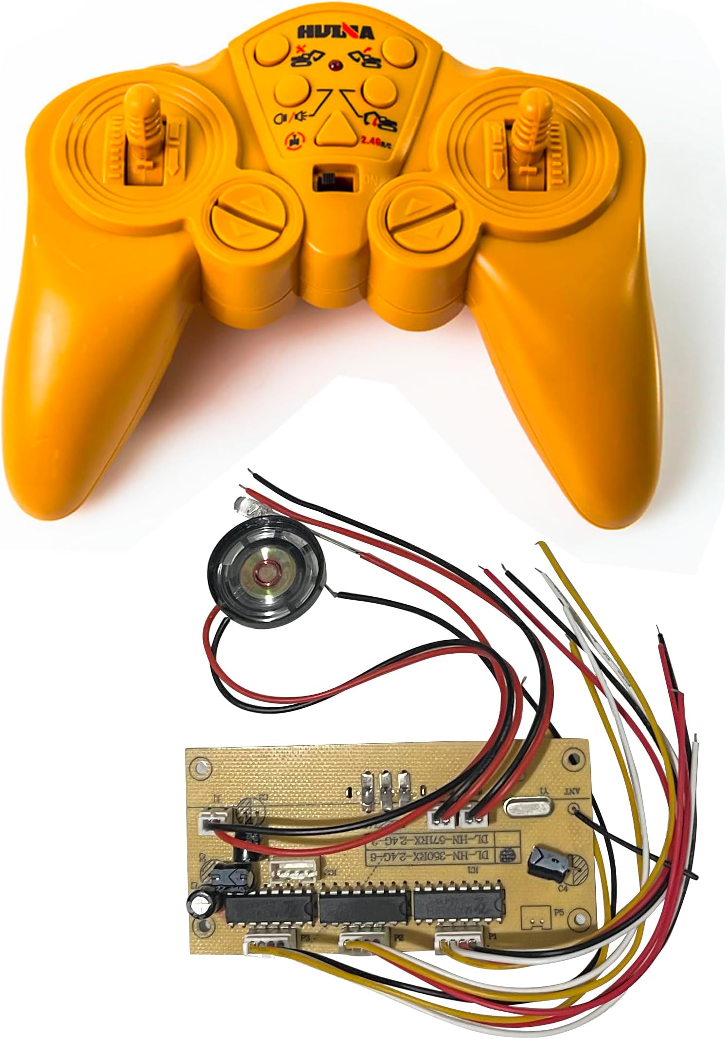 SHENGLE2.4G Remote Control and Receiver for RC Excavator Toy, Remote Transmitter Controller Circuit Board Accessories for Engineering Vehicle Construction Tractor Parts