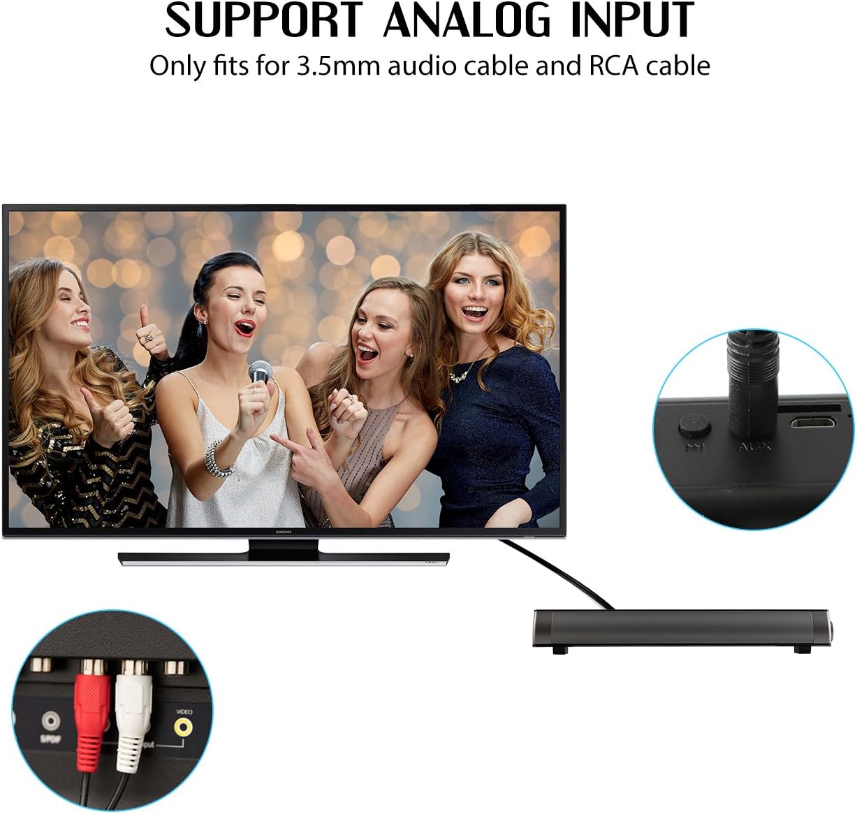 Sound Bar TV Soundbar Wired and Wireless Bluetooth Home Theater TV Speaker, Surround Sound Bar for TV, PC, Cellphone