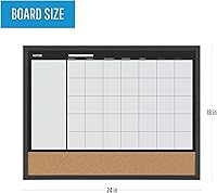 Vista 2 de MasterVision Tablero planificador de calendario 3 en 1, marco negro, 18 x 24 pulgadas (MX04511161)