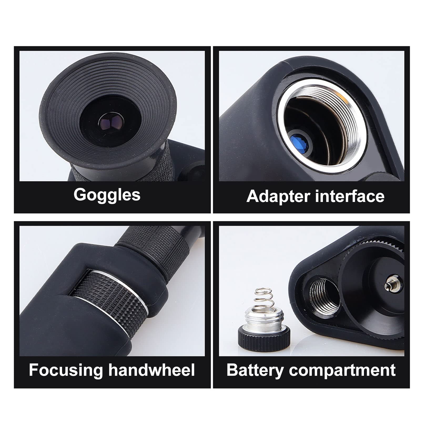 SEAFRONT 400-fache Vergrößerung 1, 25 2, 5 Mm Adapter-Schnittstelle Handheld-Glasfasermikroskop Inspektionswerkzeug für Glasfasermikroskope für Bediener Ingenieure