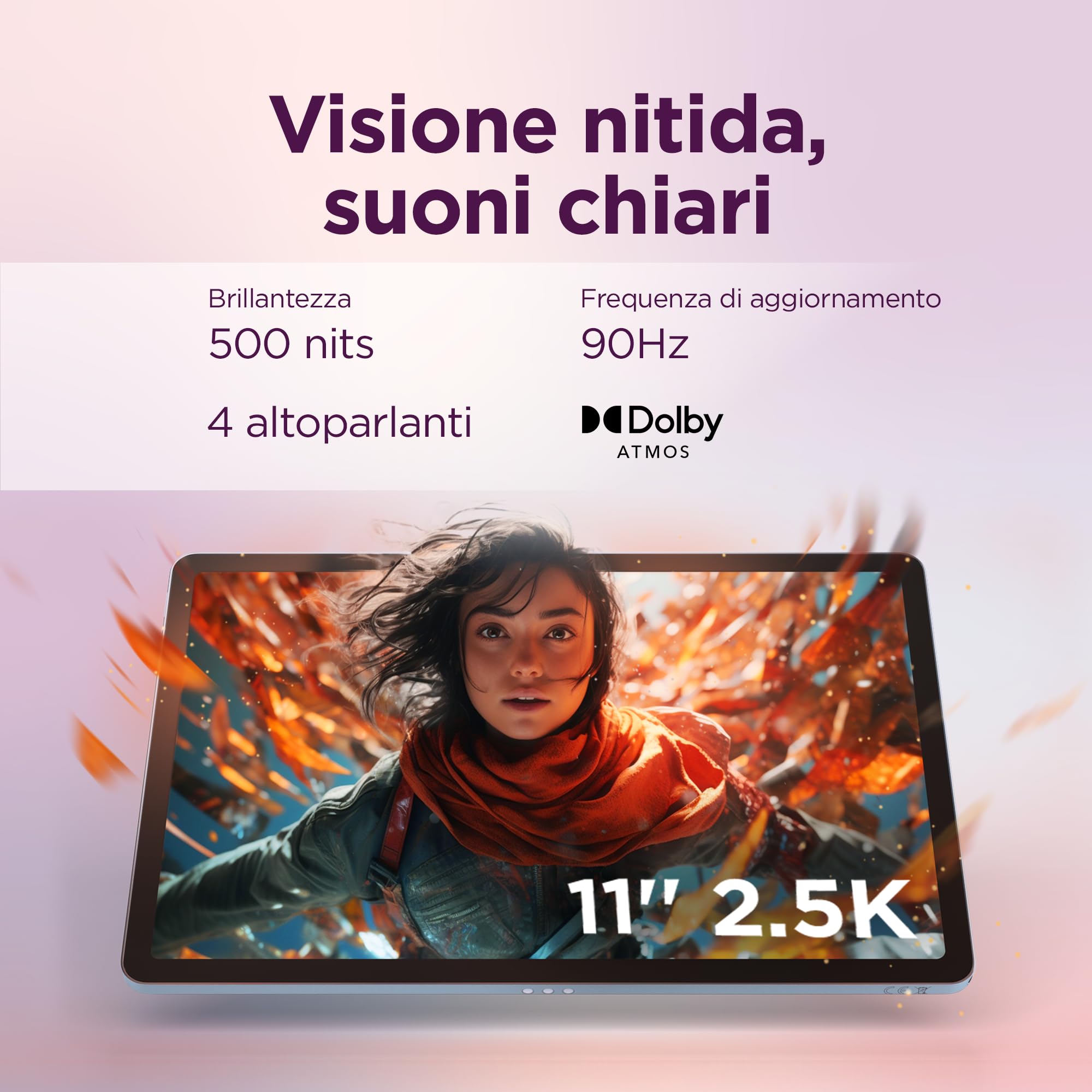 Lenovo Idea Tab Tablet 11" 2.5K 90Hz IPS 8GB RAM 256GB WiFi MediaTek Dimensity 6300 Android 15