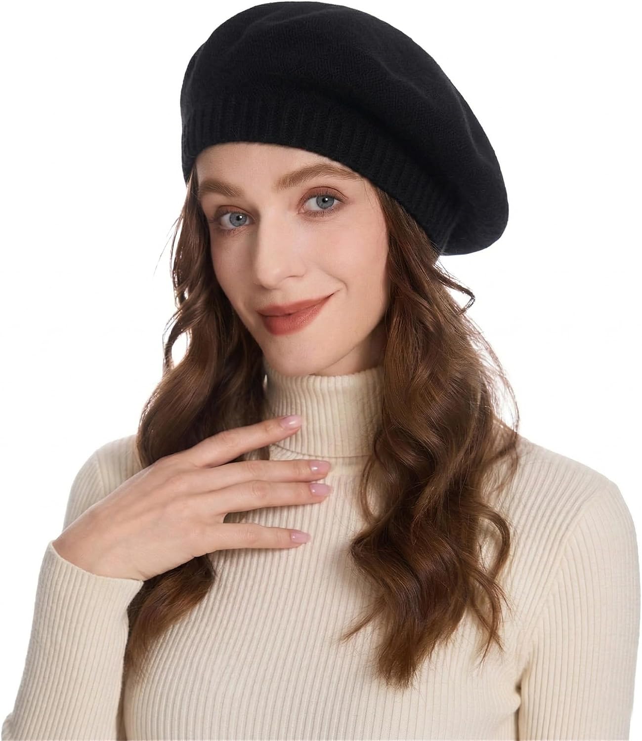 ZLYC French Beret Hat Fashion Print Lightweight Winter Warm Artist Hat for Women
