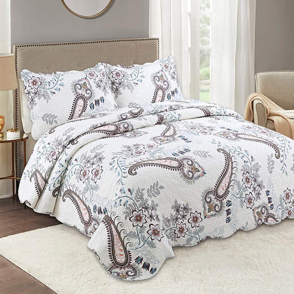 Parure de lit 4 pièces 220x240 en pur coton doux style européen