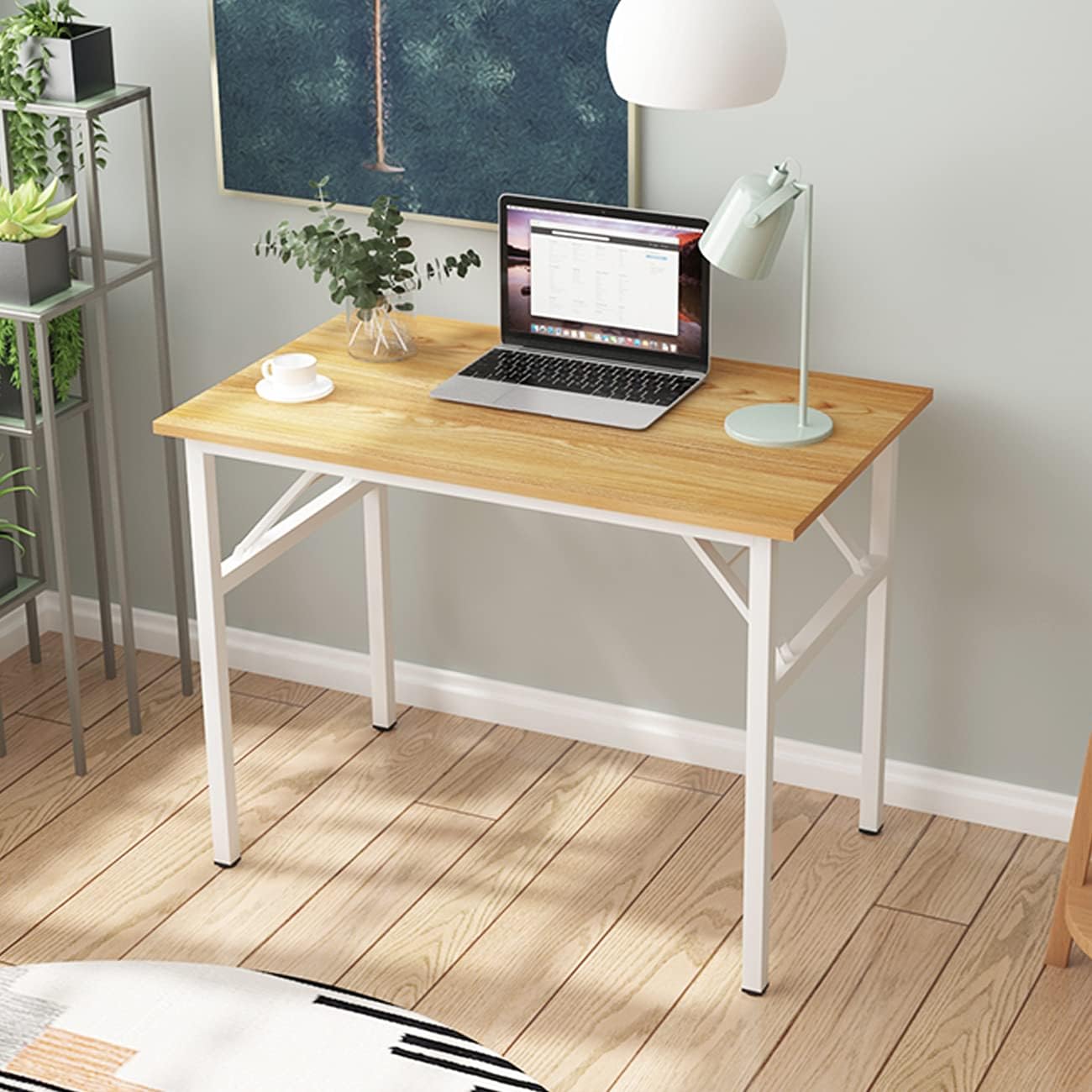 SogesGame Samll Folding Computer Desk, 31.5 inches Folding Table for Small Space, Foldable Computer Desk Simple to Assembly