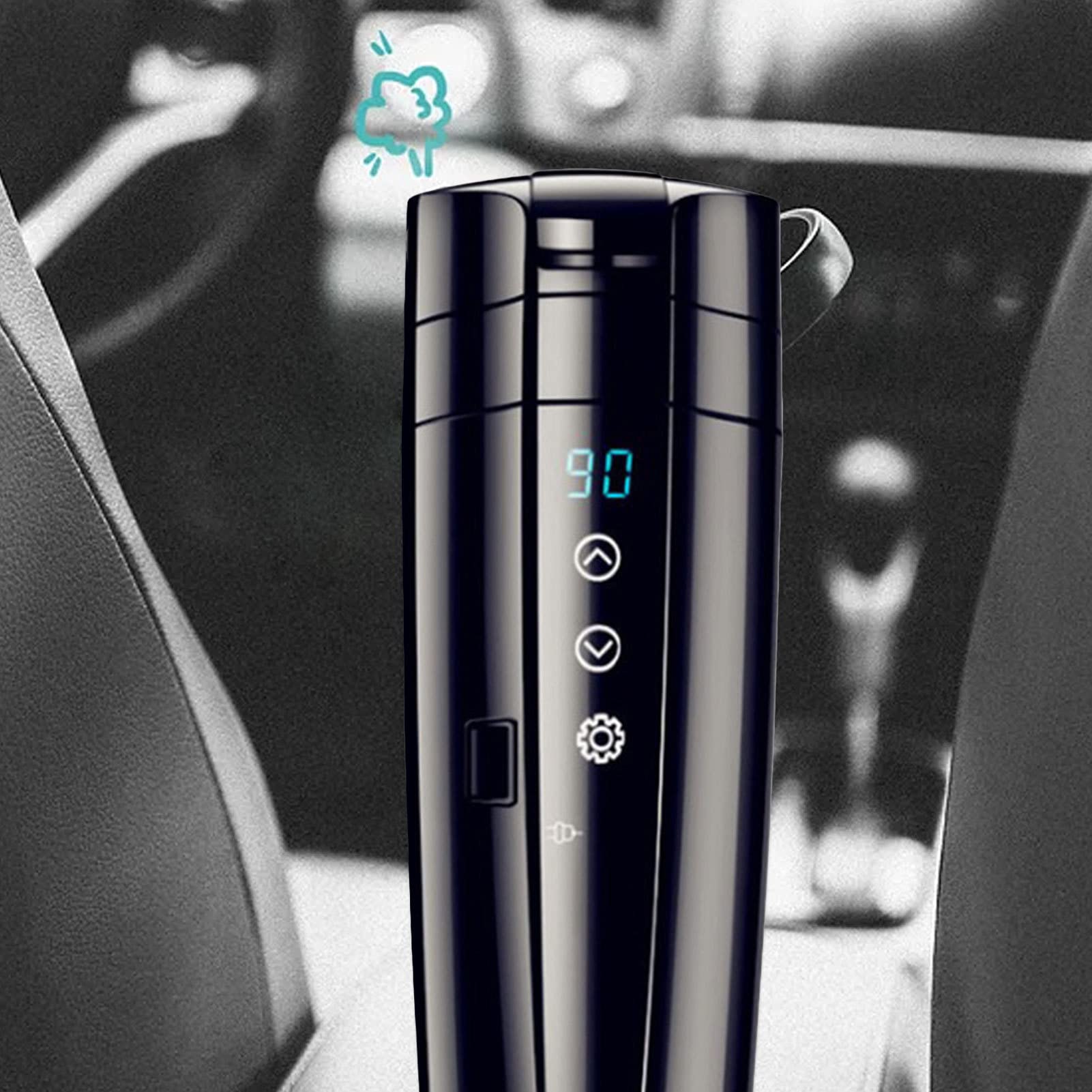Taza térmica para coche, taza de viaje con calefacción eléctrica de
