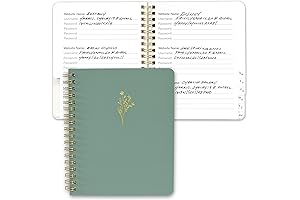 Compact Password Keeper with Alphabetical Tabs for Seniors