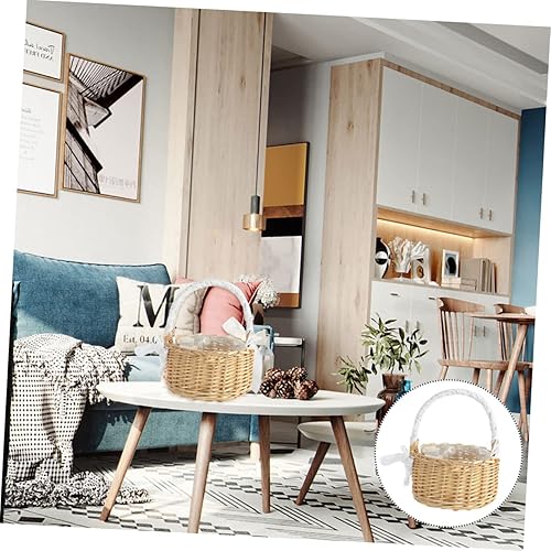 Miniatura 8 de BESTOYARD 3 pcs hand woven basket bread basket rustic wedding basket white Wedding Basket wedding candy basket chocolate baskets rattan wicker