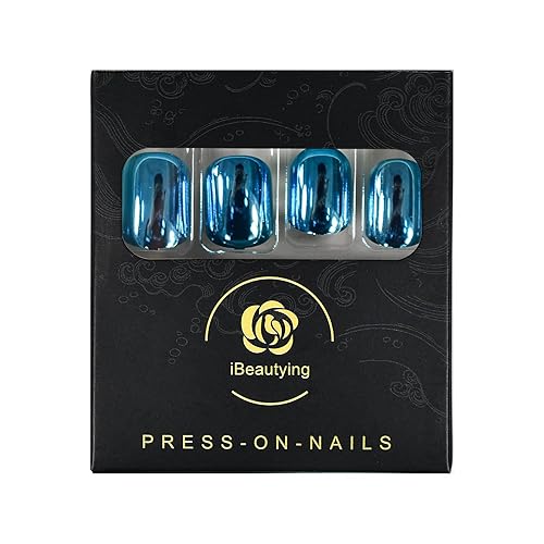 Miniatura 10 de Holo - Uñas postizas a presión con purpurina marrón café brillante, uñas postizas iBeautying con acabado de gel UV, uñas de uso diario, uñas
