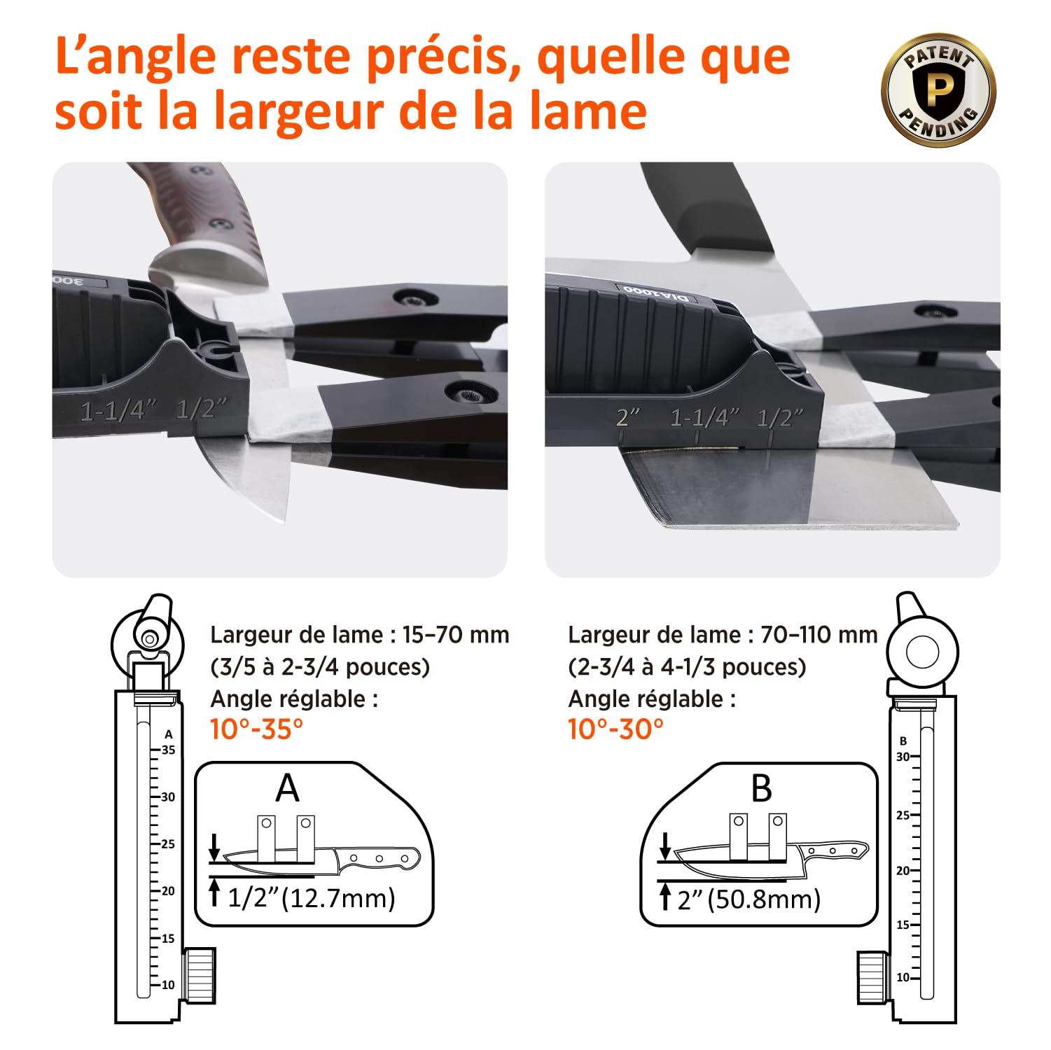 SHARPAL 202H Système d'Aiguisage de Précision – Affûteur à Angle Réglable 10–35°, Kit 7 Plaques (Diamant 220/325/600/1000, Pierre 3000/6000, Cuir à Polir) et Coffret Cadeau